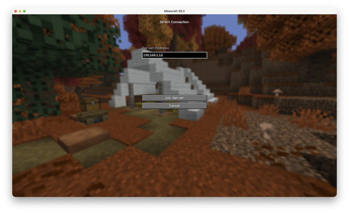 Adding a Minecraft server connection with an IP but no port