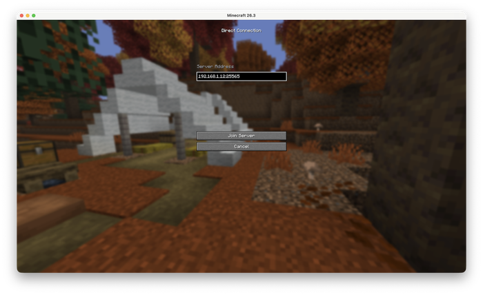 Adding a Minecraft server connection with an IP and port